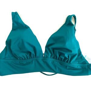 Beach Betty Women's Teal Plunge Lace-Up Bikini Top - Size X-Large - NWT
